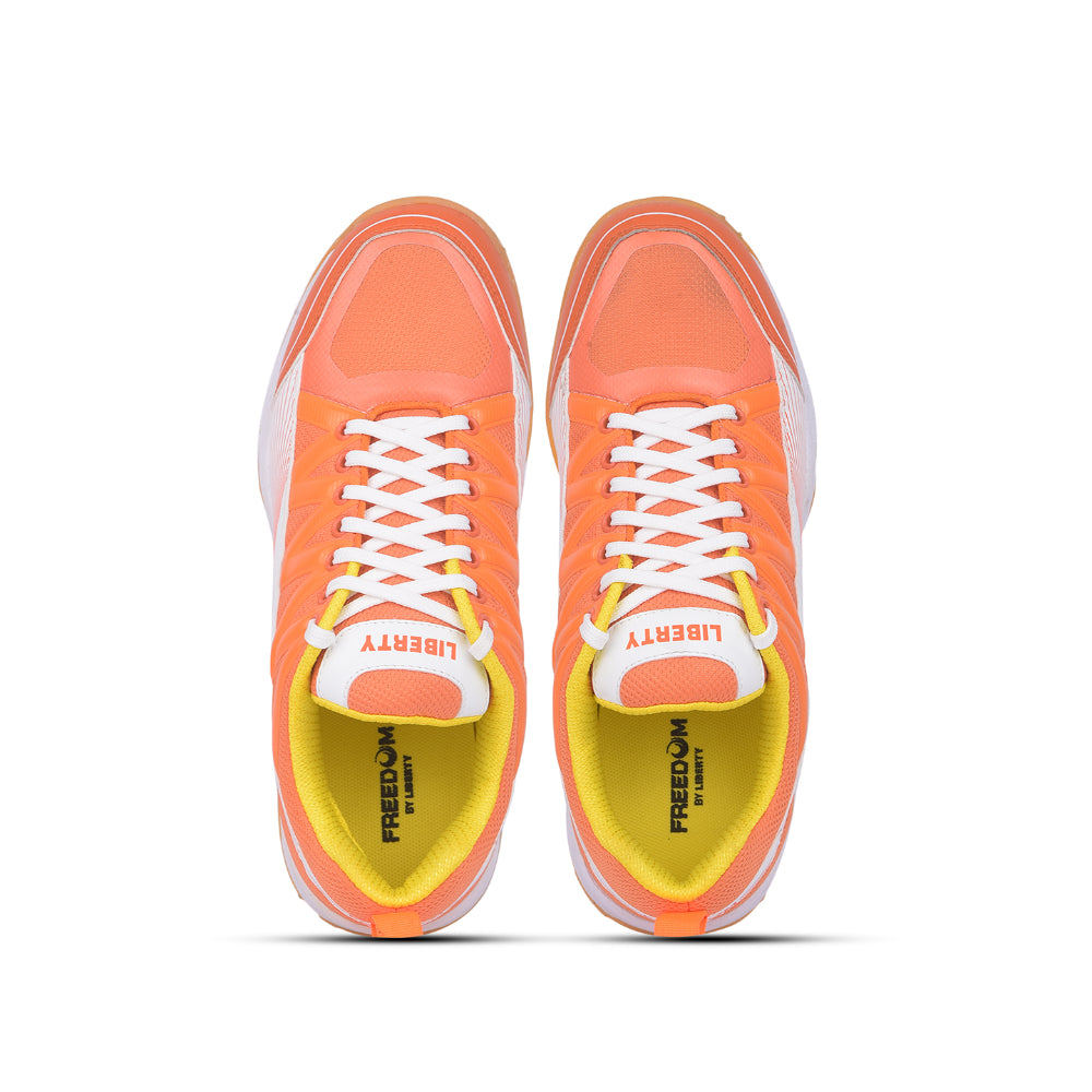 FREEDOM Sports Orange Badminton Shoes For Men GRIPPER-1 By Liberty