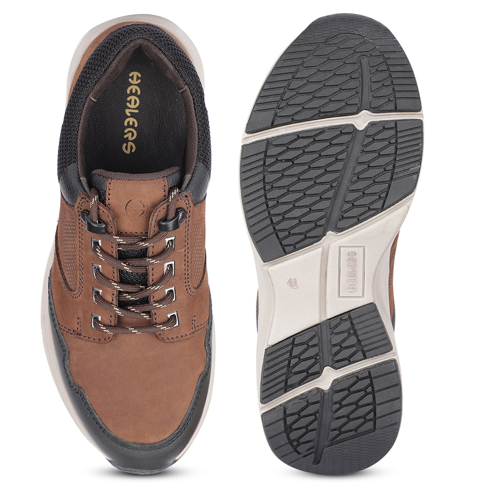 Healers Casual Brown Lacing Shoes For Men A576-5 By Liberty