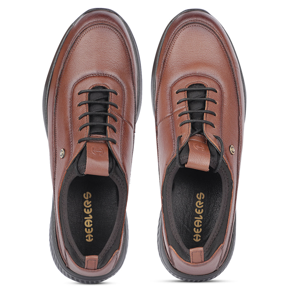 Healers Casual Tan Lacing Shoes For Men A576-7 By Liberty