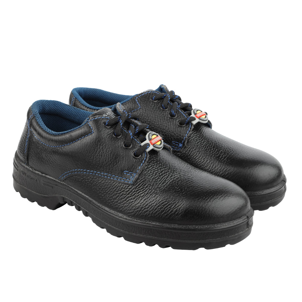 Warrior Black Industrial Lacing Safety Shoes for Men 98-1 By Liberty