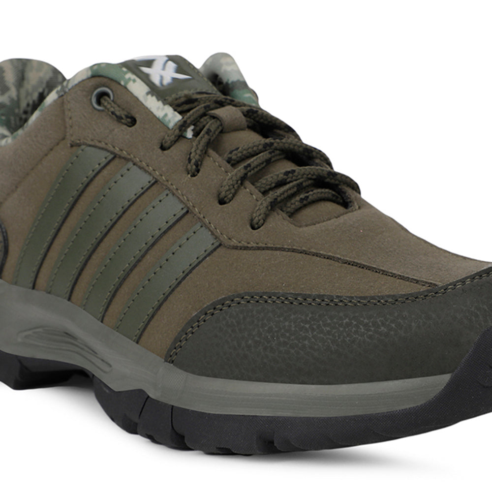 Leap7x Casual Olive Green Lacing Shoes For Mens COLUMBIA6E By Liberty