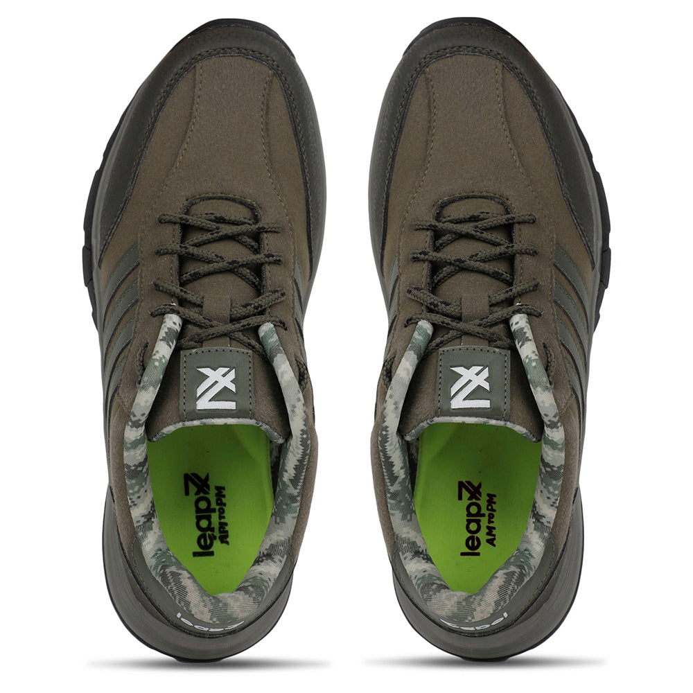 Leap7x Casual Olive Green Lacing Shoes For Mens COLUMBIA6E By Liberty