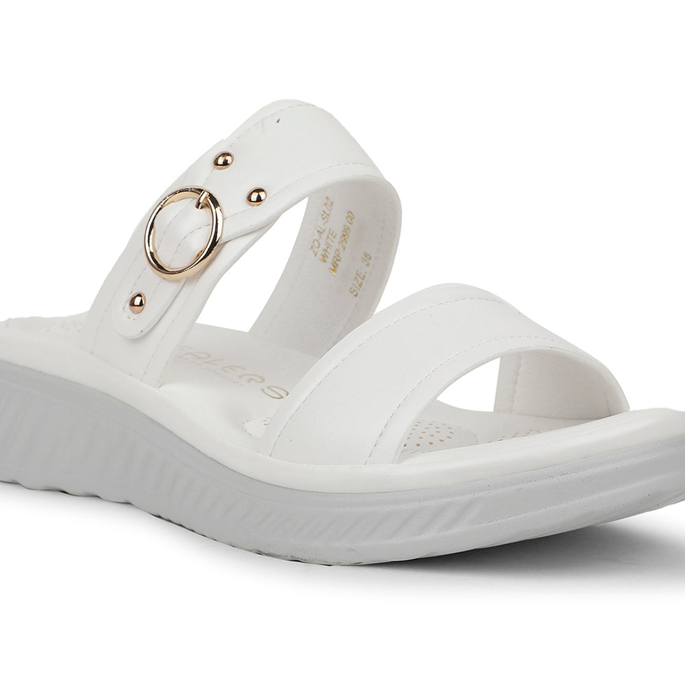 Healers Casual White Slipper For Women ZQ-AL-SL2 By Liberty