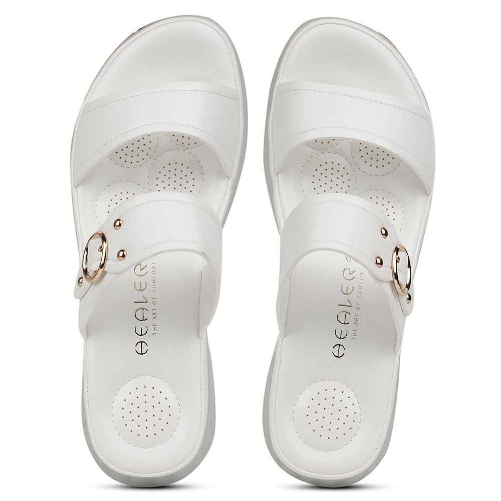 Healers Casual White Slipper For Women ZQ-AL-SL2 By Liberty