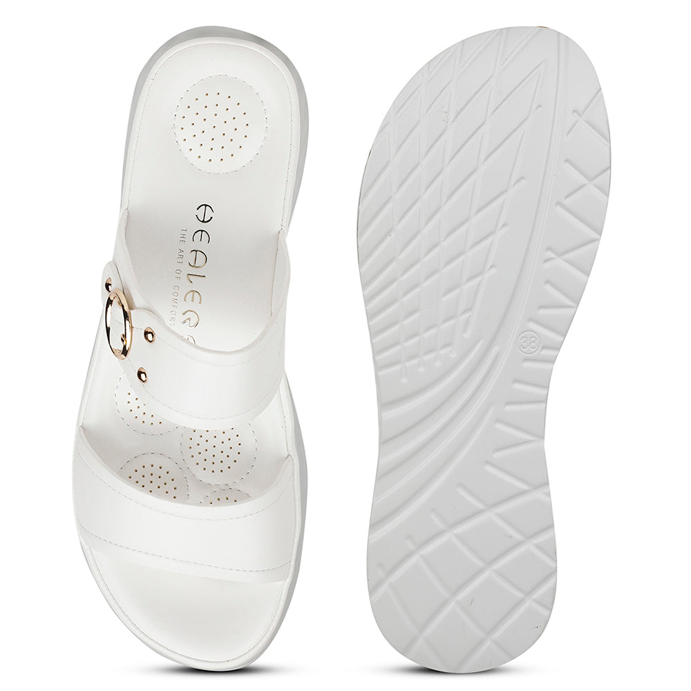 Healers Casual White Slipper For Women ZQ-AL-SL2 By Liberty