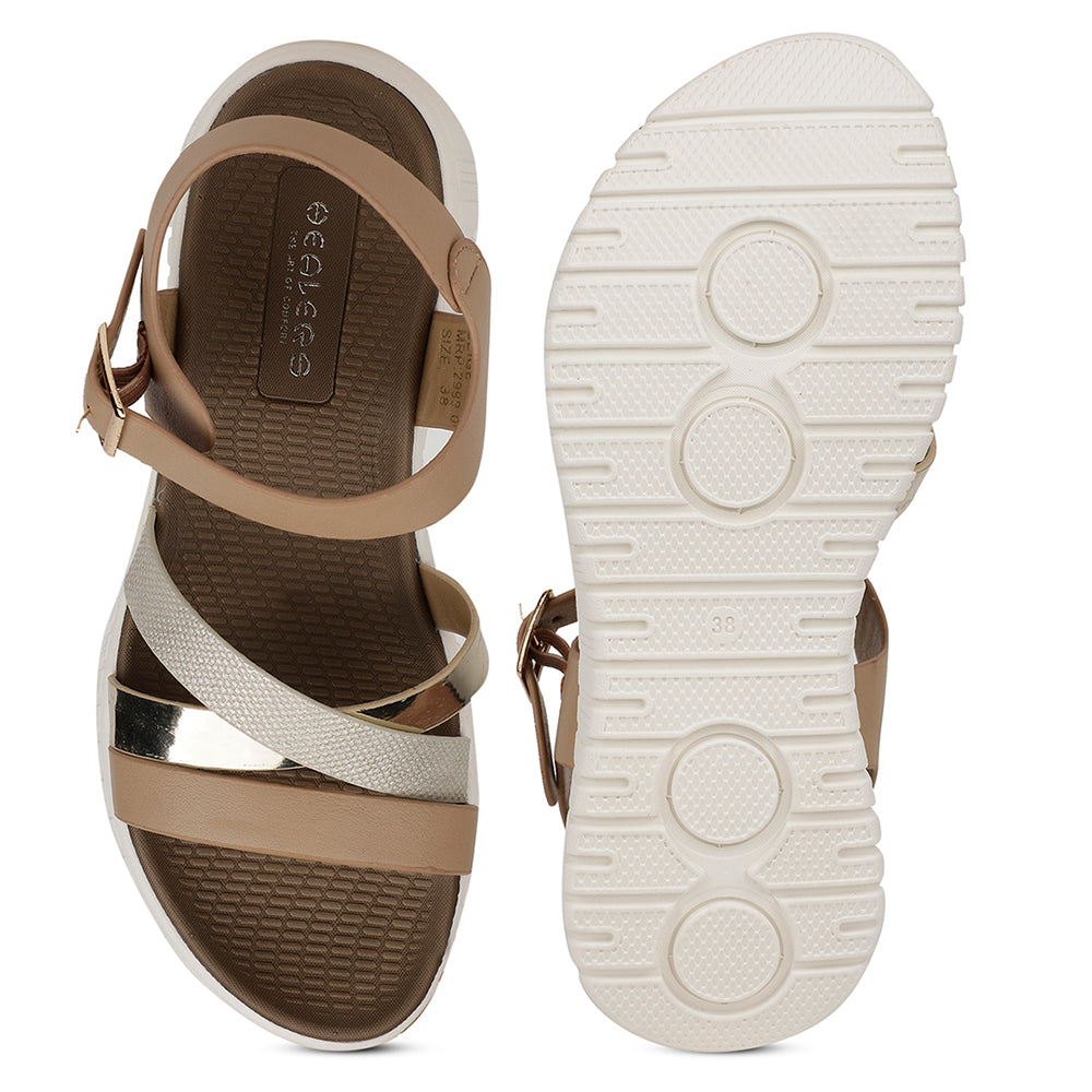 Healers Casual Beige Sandal For Women ZQ-AL-SN4 By Liberty