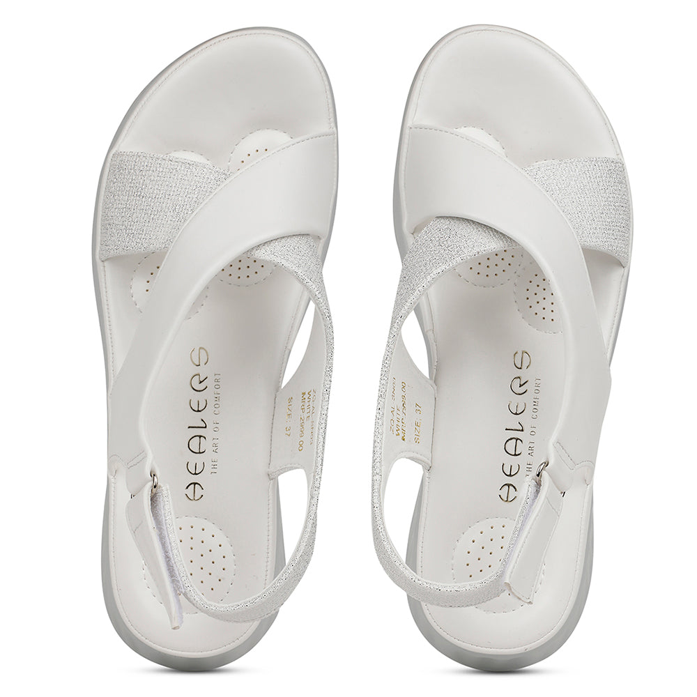 Healers Casual White Sandal For Women ZQ-AL-SN3 By Liberty