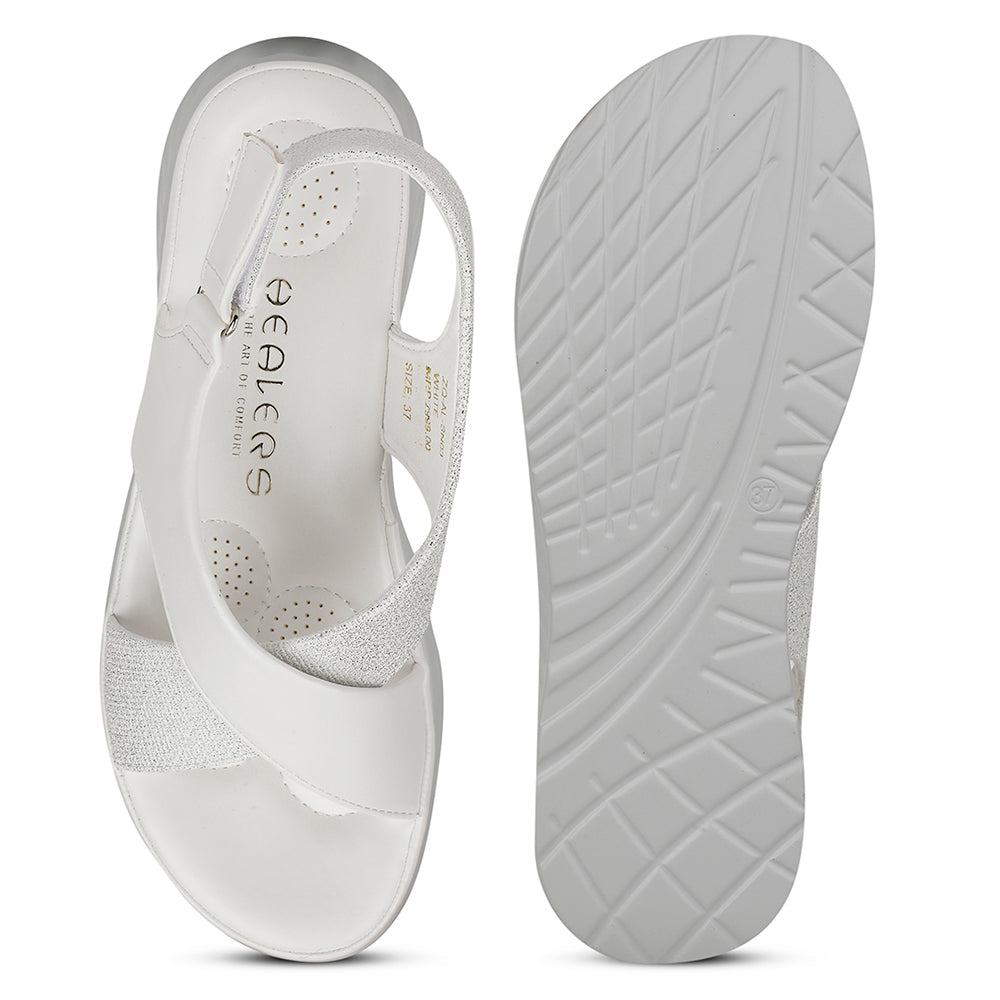 Healers Casual White Sandal For Women ZQ-AL-SN3 By Liberty