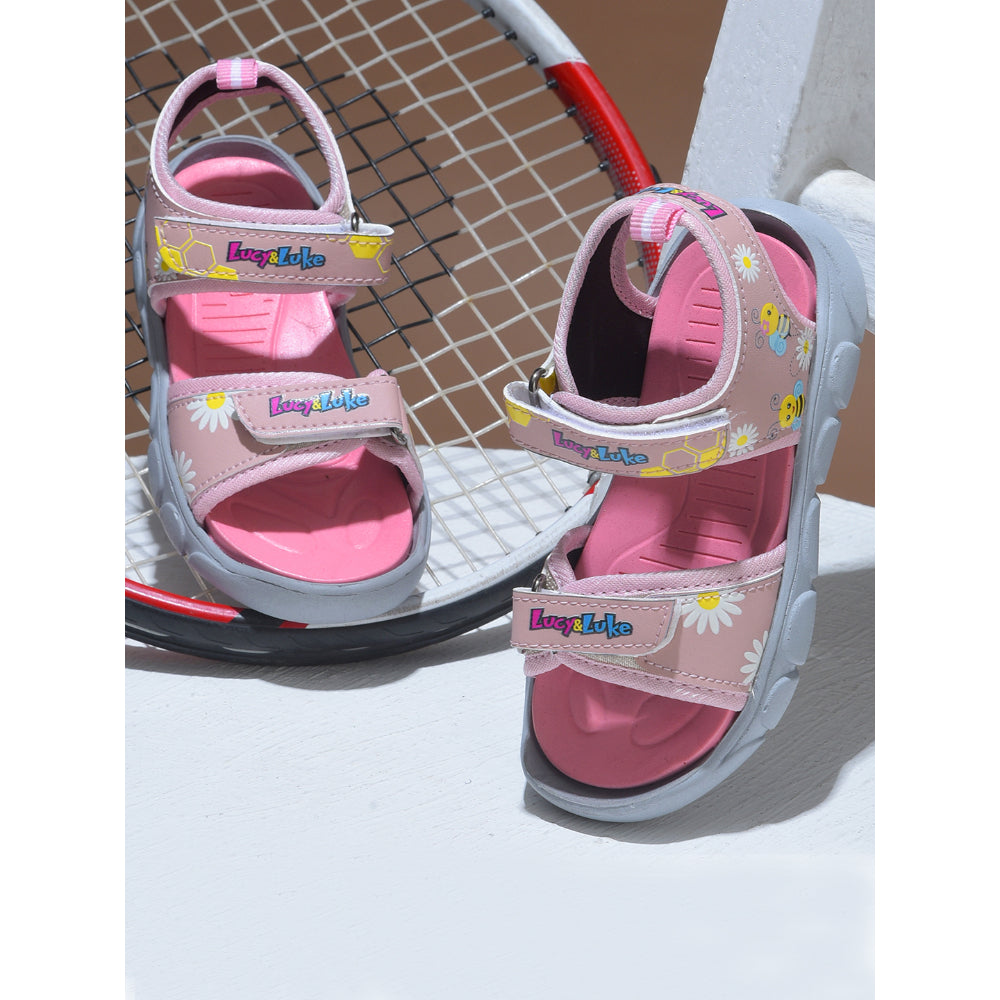 Lucy & Luke Casual Pink Sandal For Kids FLYNN-41 By Liberty