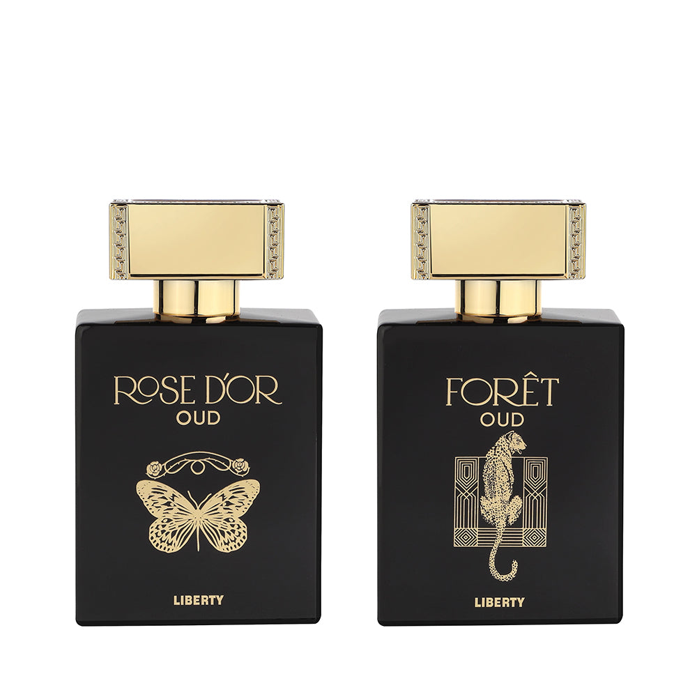 Liberty Luxury Foret & Rose Dyor Oud Perfume for Men Combo, Eau De Parfum (EDP) Spray, 1ml/3.4 Oz, Long Lasting Smell Pack of 2 (1ml each)