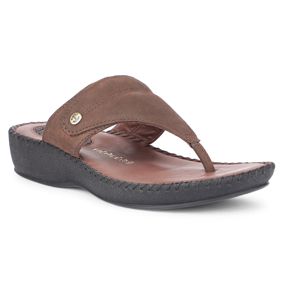 Healers Casual Brown Slippers For Women J332-11 By Liberty