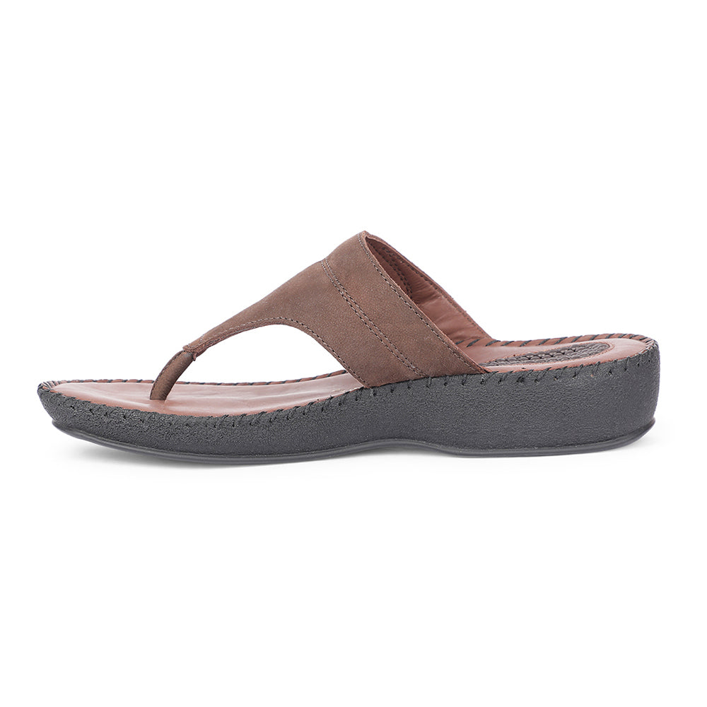 Healers Casual Brown Slippers For Women J332-11 By Liberty