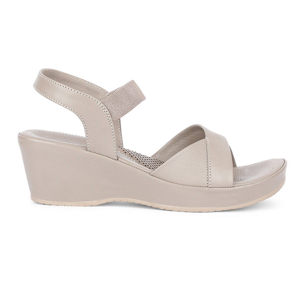 Healers Casual Beige Wedges Heel Sandal For Women J332-39 By Liberty