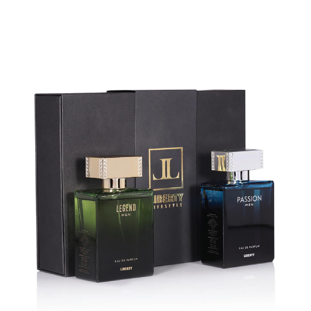 Liberty Luxury Men's Gift Set - Legend and Passion (1ml/3.4Oz each) Eau De Parfum (EDP), Crafted in France, Long Lasting Smell.