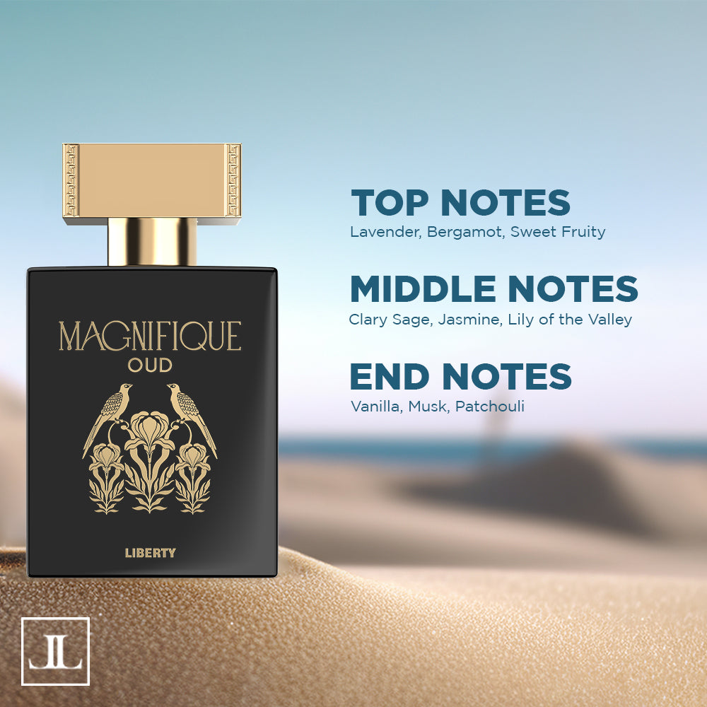 Liberty Luxury Magnifique Oud Perfume for Men, Eau De Parfum (EDP) Spray, 1ml/3.4 Oz, Long Lasting Smell