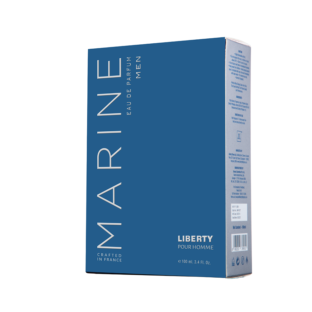 Liberty Luxury Marine Perfume for Men (1ml/3.4Oz), Eau De Parfum (EDP), Crafted in France, Long Lasting Smell, Fresh & Aquatic notes.