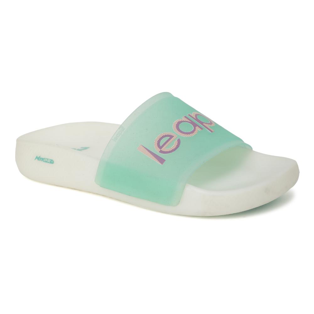 Leap7x NITPRO Casual Sea Green Slides For Women NITWALK-L9 By Liberty