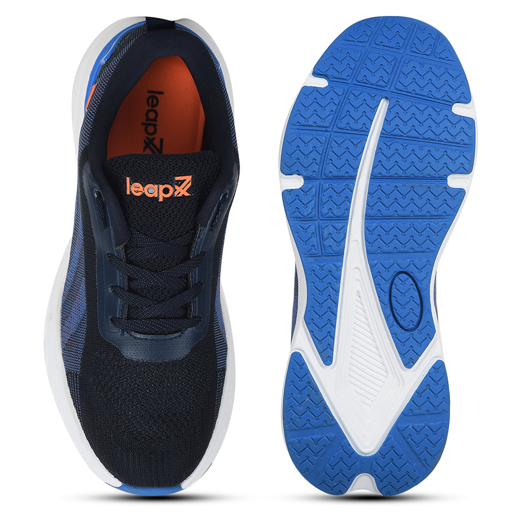 Leap7x Navy Blue Lacing Sports Walking Shoes For Kids OUTER-02 