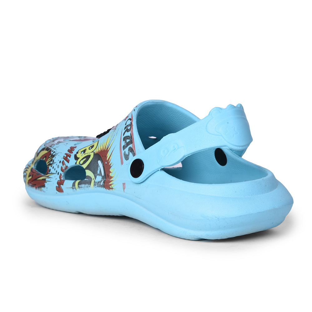 Lucy & Luke Sky Blue Casual Sling Back Clogs For Kids ALEX-1E By Liberty