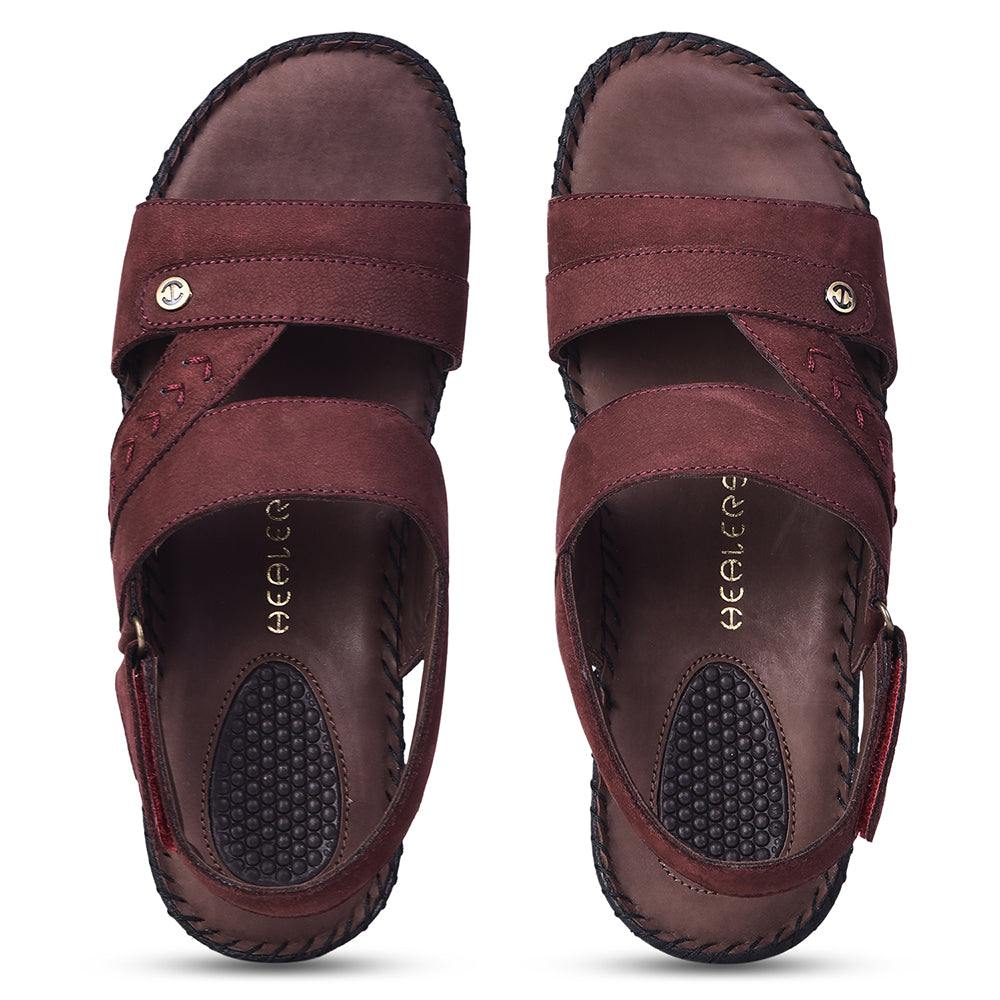 Healers Casual Maroon Sandal For Women J332-9 By Liberty