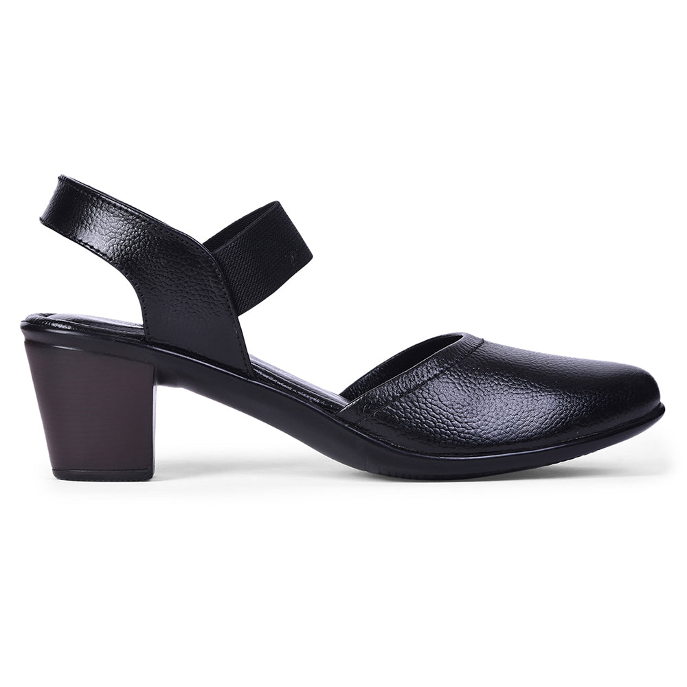 Healers Casual Black Block Heel Sandal For Women T84-6 By Liberty