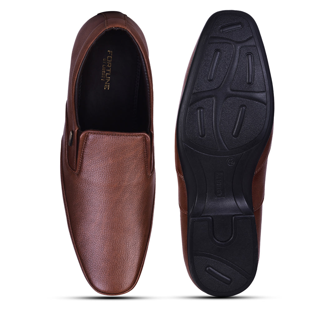 Fortune Tan Formal Slip-on Shoes HOL-132E By Liberty