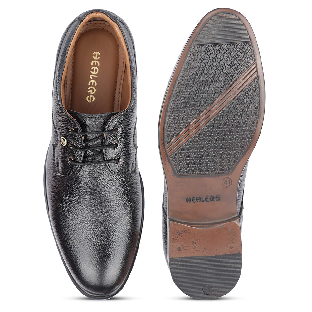 Healers Formal Black Lacing Derby Shoes For Men S21-5 By Liberty