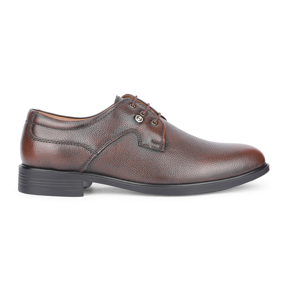 Healers Formal Brown Lacing Derby Shoes For Men S21-5 By Liberty