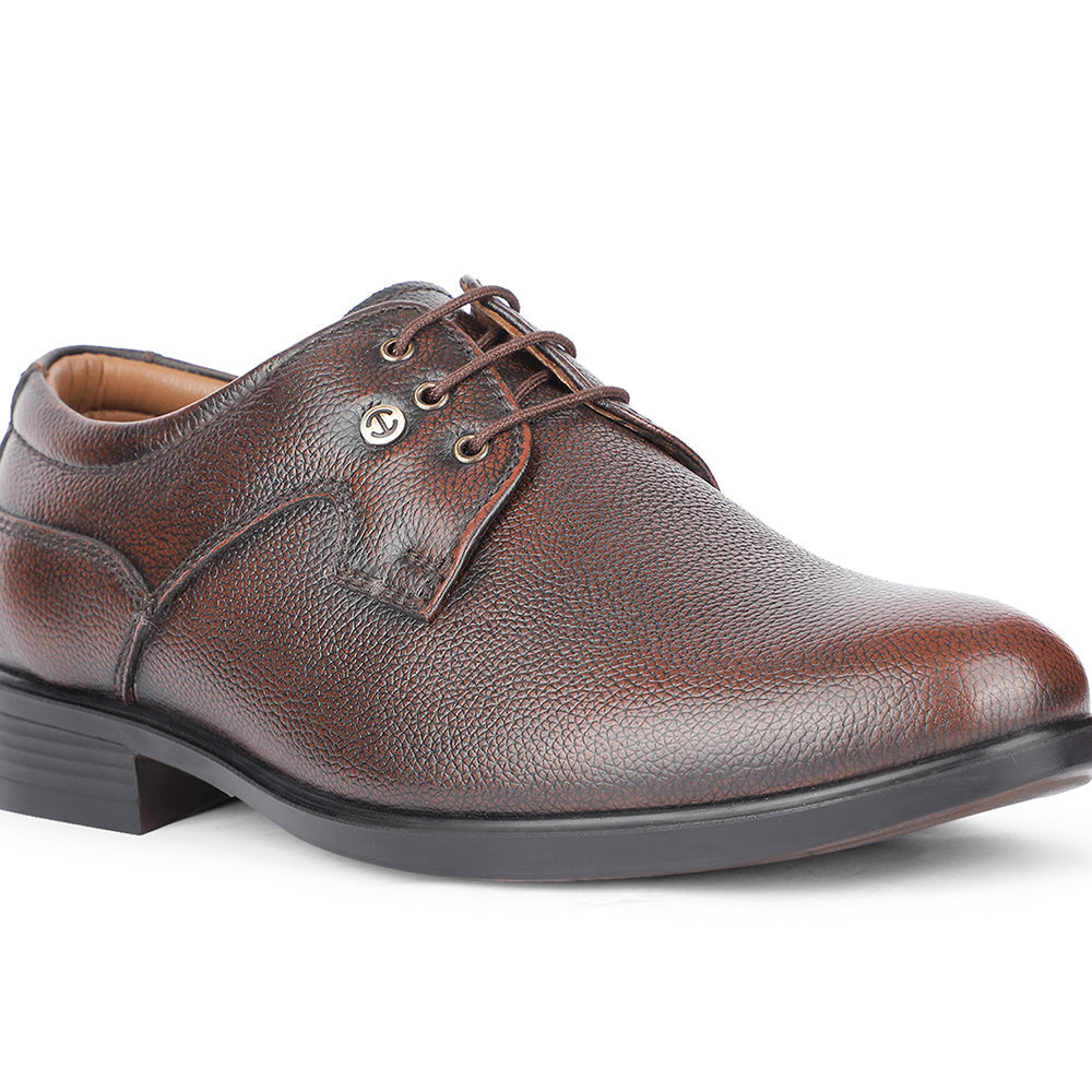 Healers Formal Brown Lacing Derby Shoes For Men S21-5 By Liberty