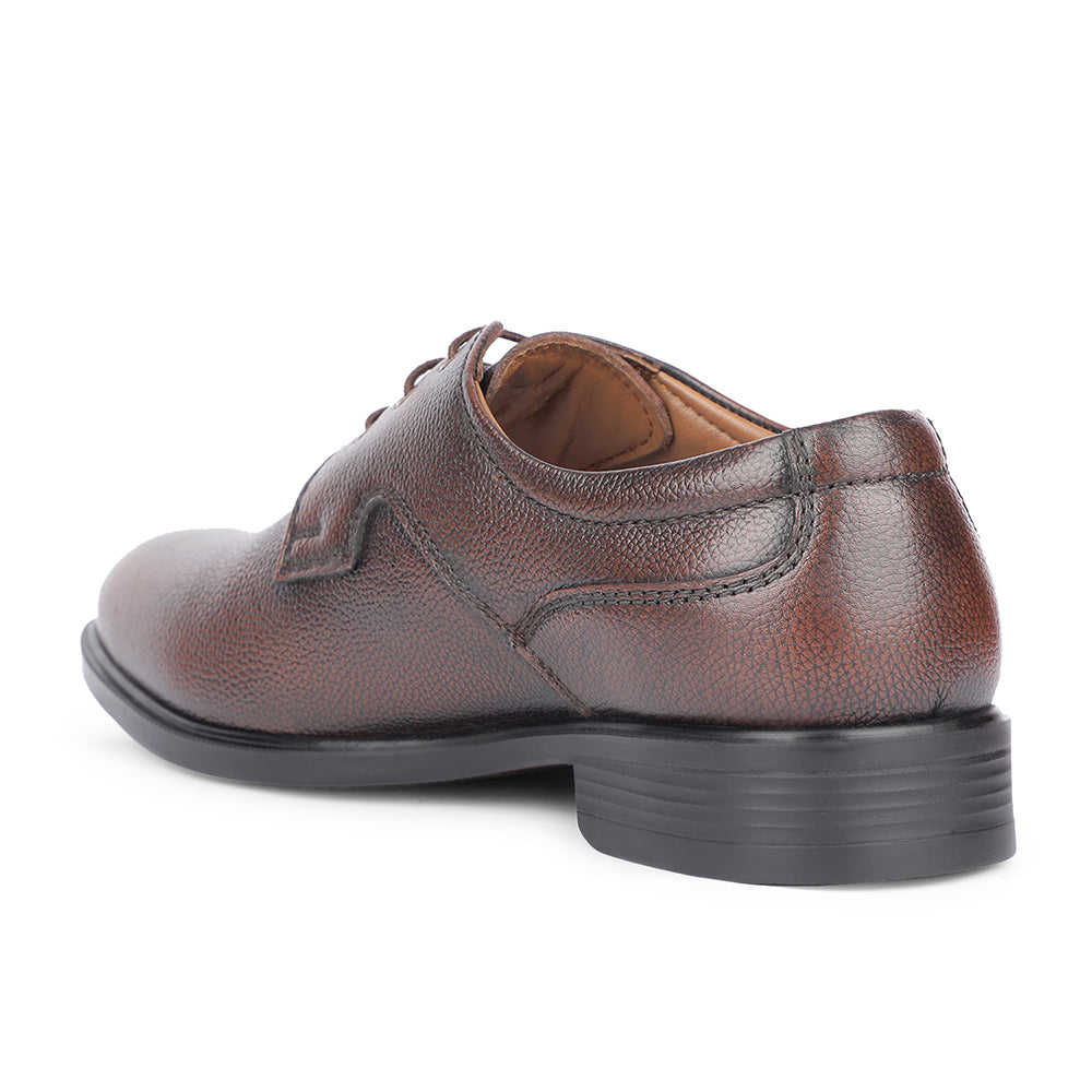 Healers Formal Brown Lacing Derby Shoes For Men S21-5 By Liberty