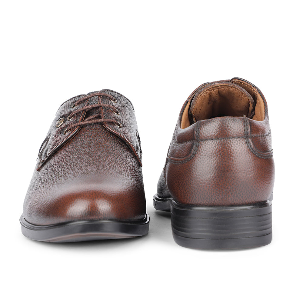 Healers Formal Brown Lacing Derby Shoes For Men S21-5 By Liberty