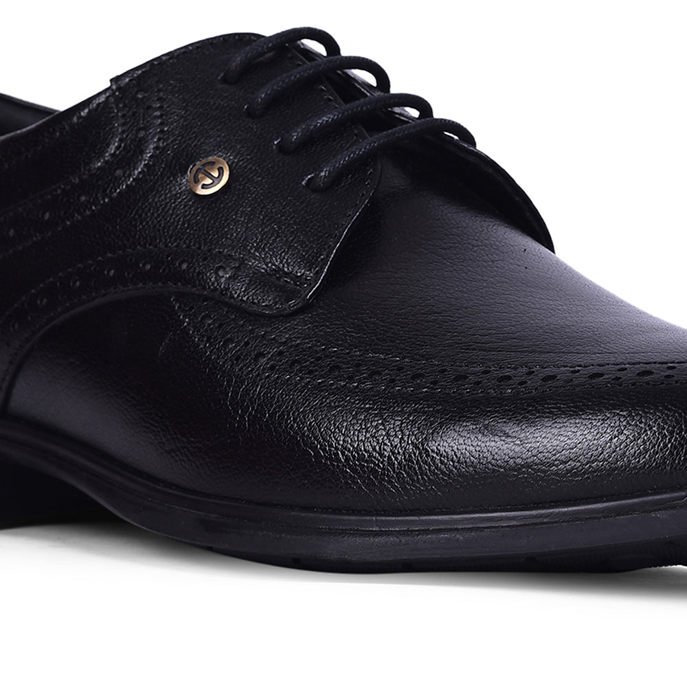 Healers Black Formal Lacing Derby Shoes For Men U993-12 By Liberty