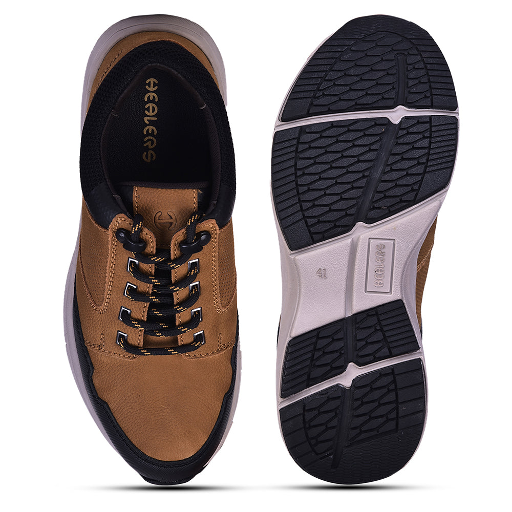 Healers Casual Camel Lacing Shoes For Men A576-5 By Liberty