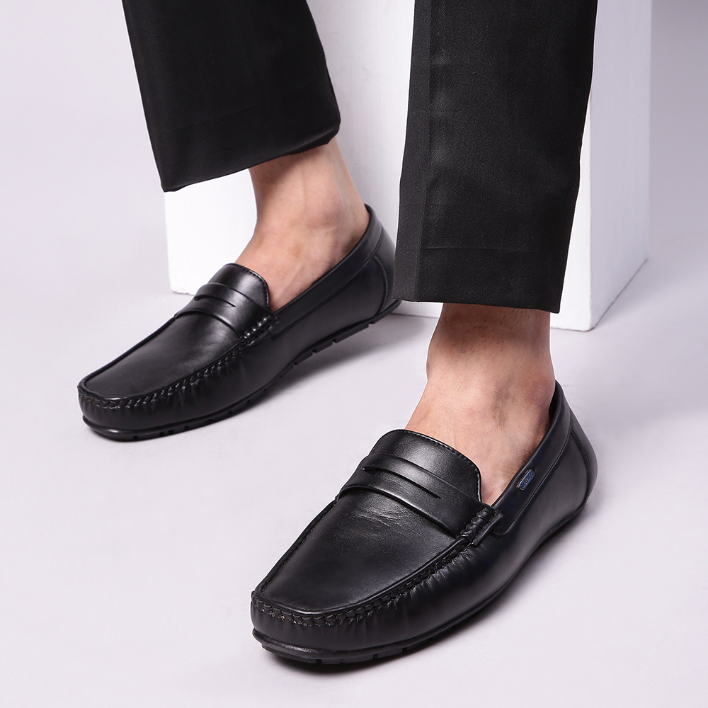 Fortune (Black) Penny Loafer Shoes For Men Fdy-206 By Liberty